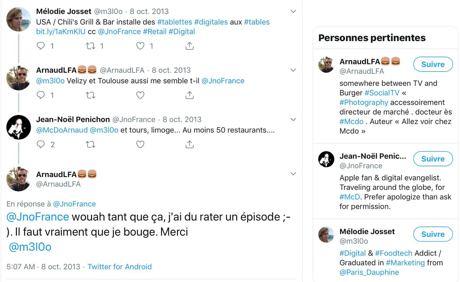 Échange de tweets avec Jean-Noël Penichon
